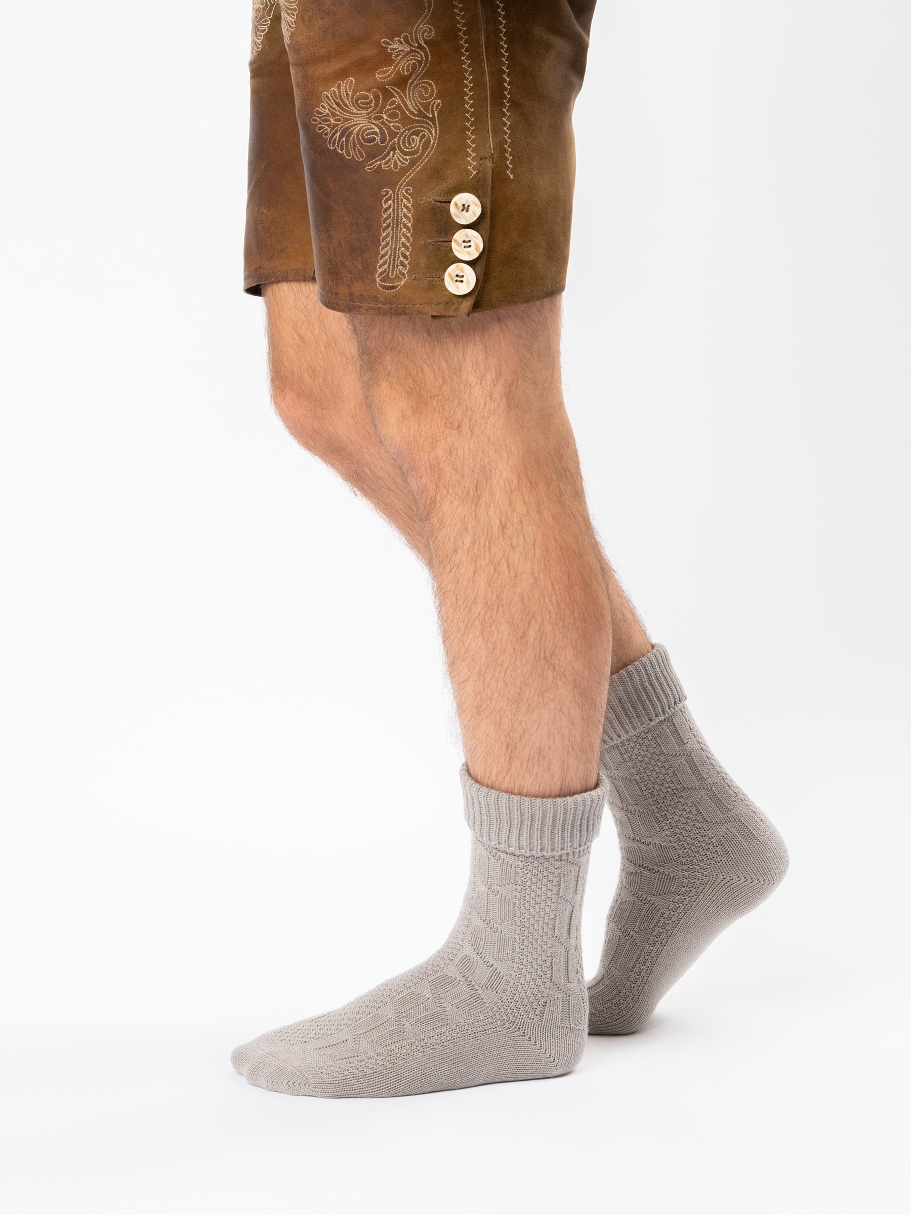 Trachtensocken kurz - Hellgrau - Detail