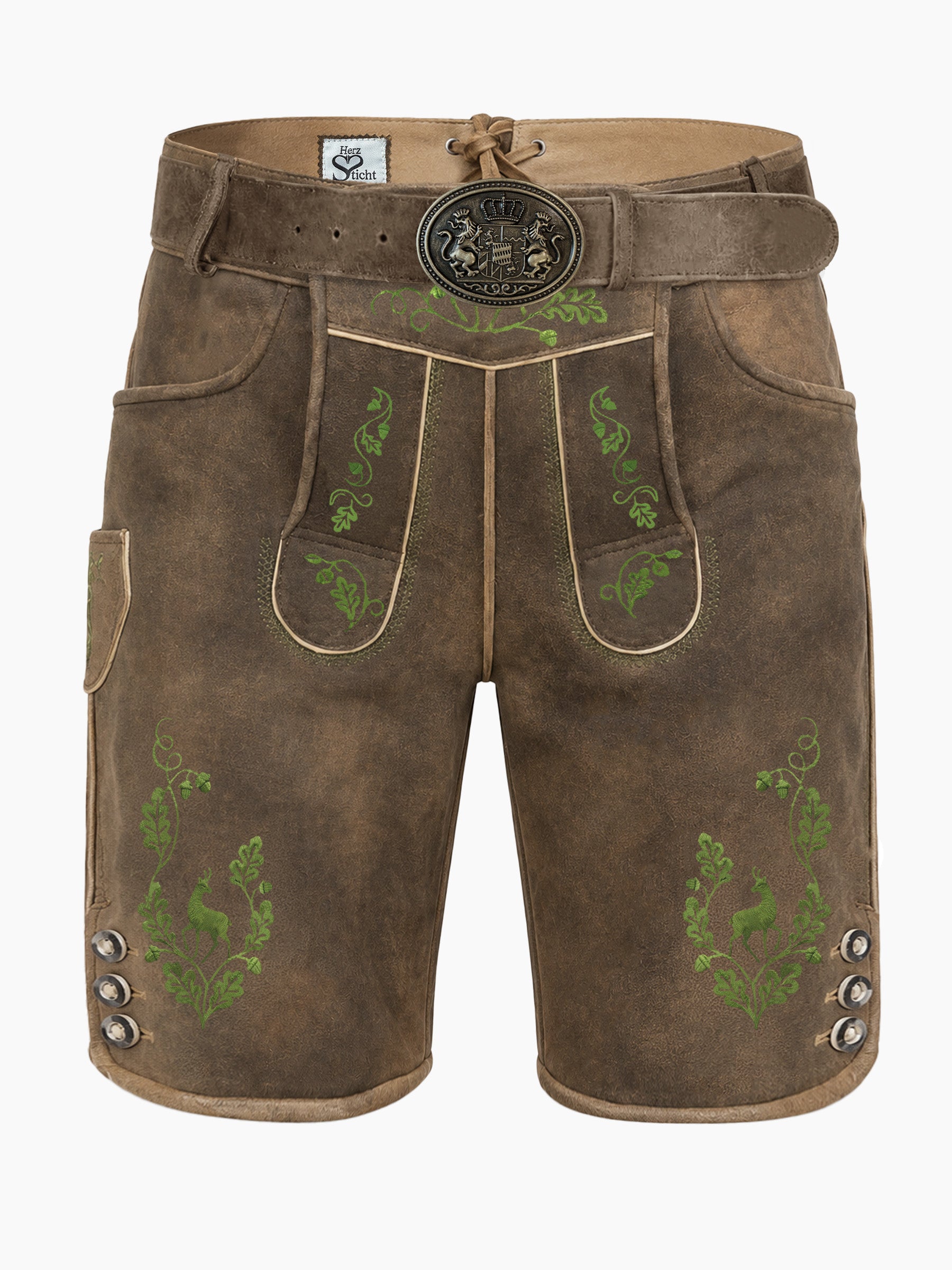 #farbe_Dunkelbraun Lederhose kurz Ziegenleder - Dunkelbraun