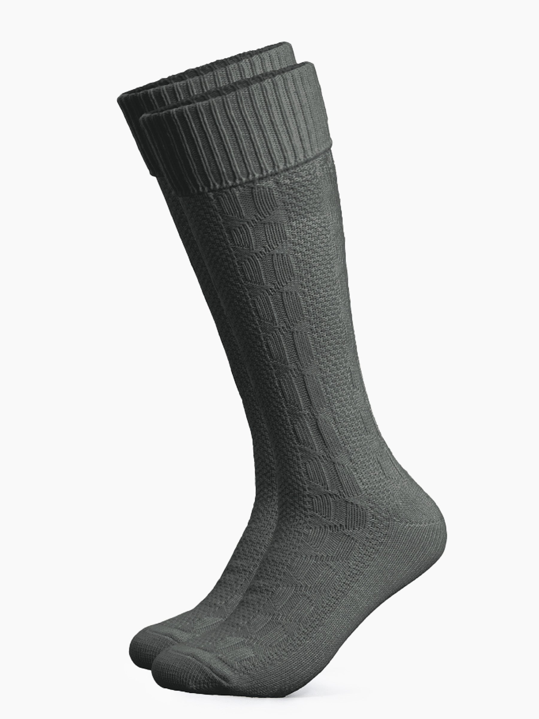 Trachtensocken mit Umschlag - Dunkelgrau