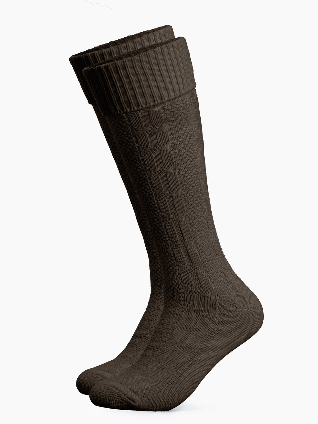 Trachtensocken mit Umschlag - Dunkelbraun