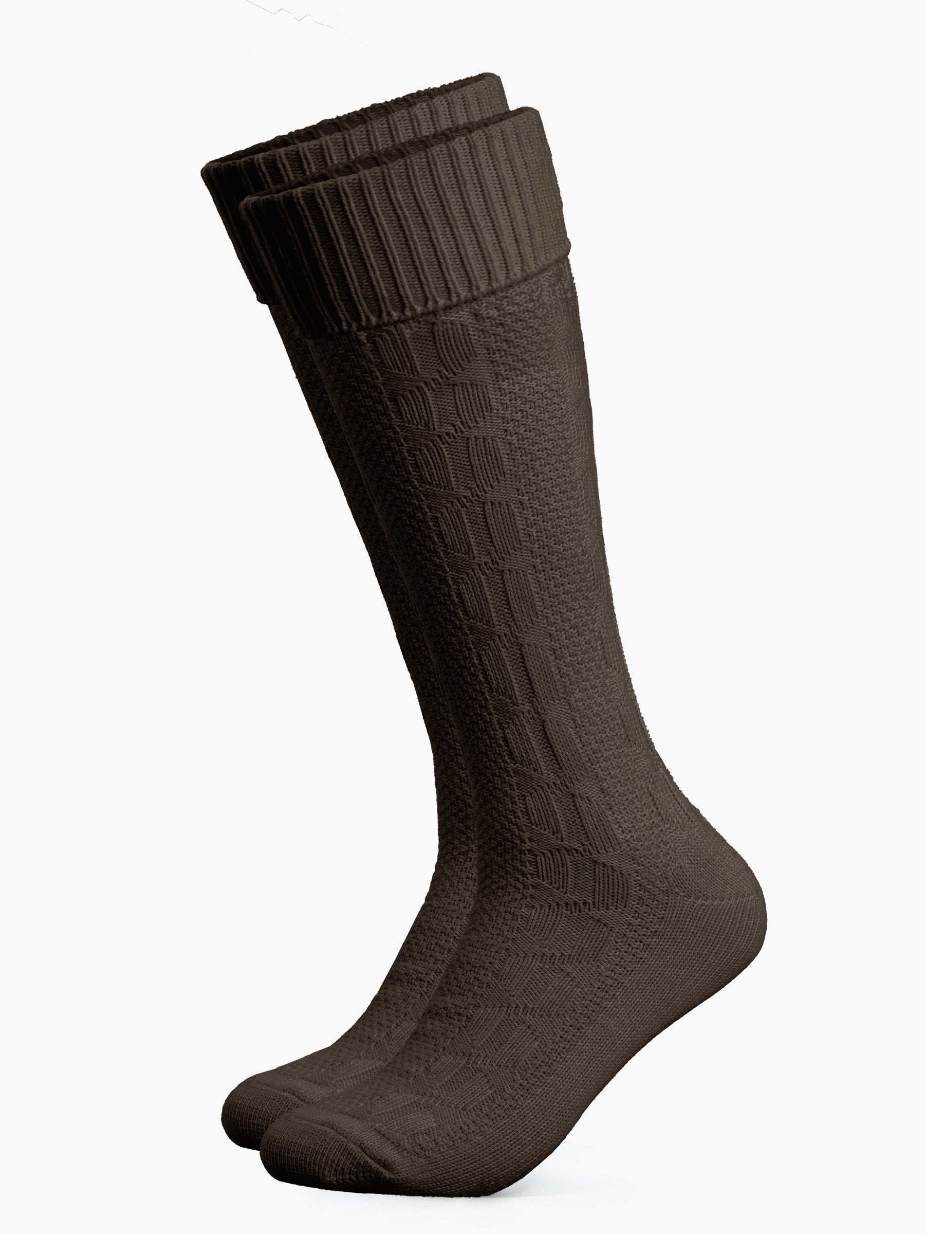 Trachtensocken mit Umschlag - Dunkelbraun