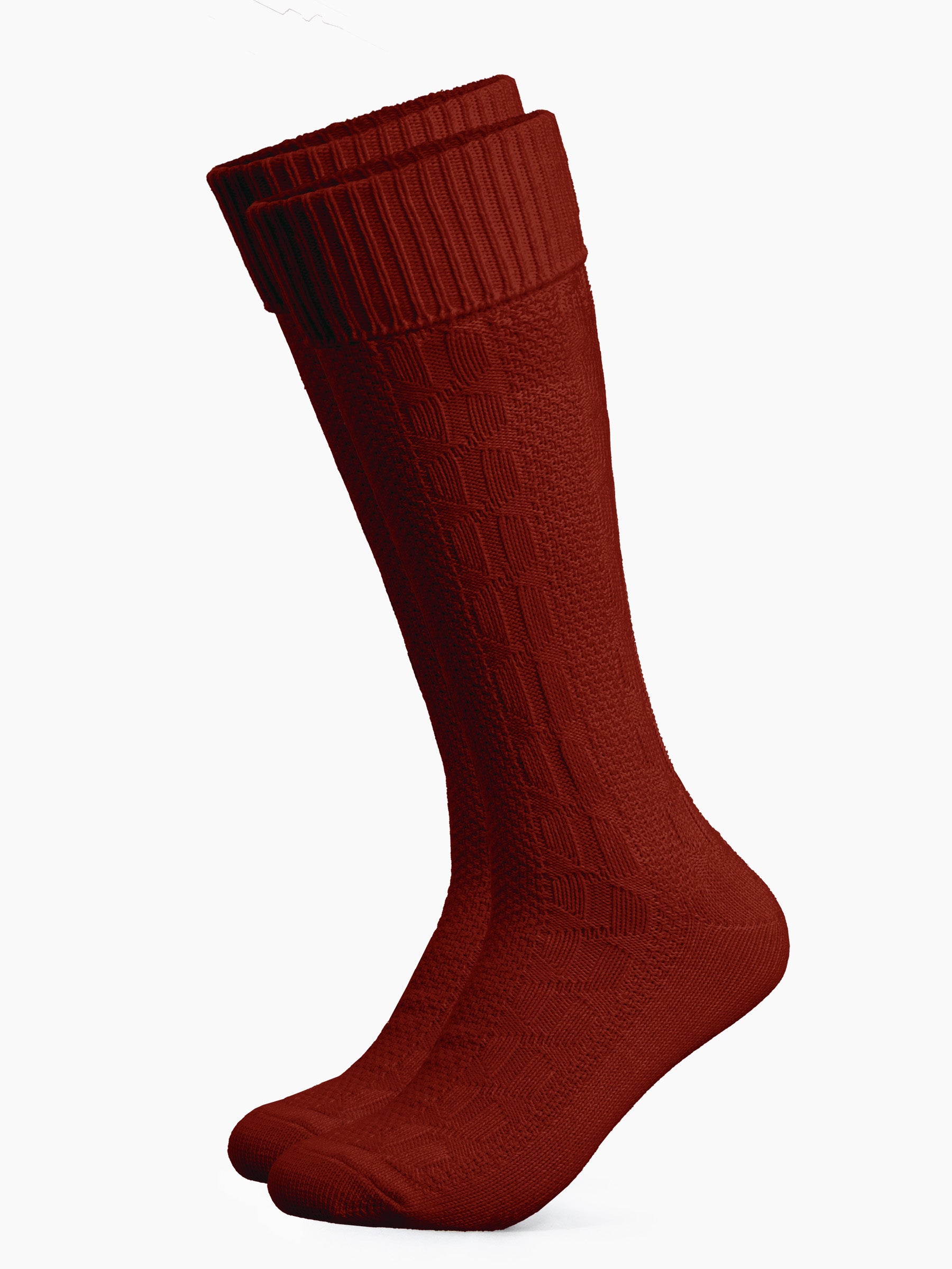 Trachtensocken mit Umschlag - Rot