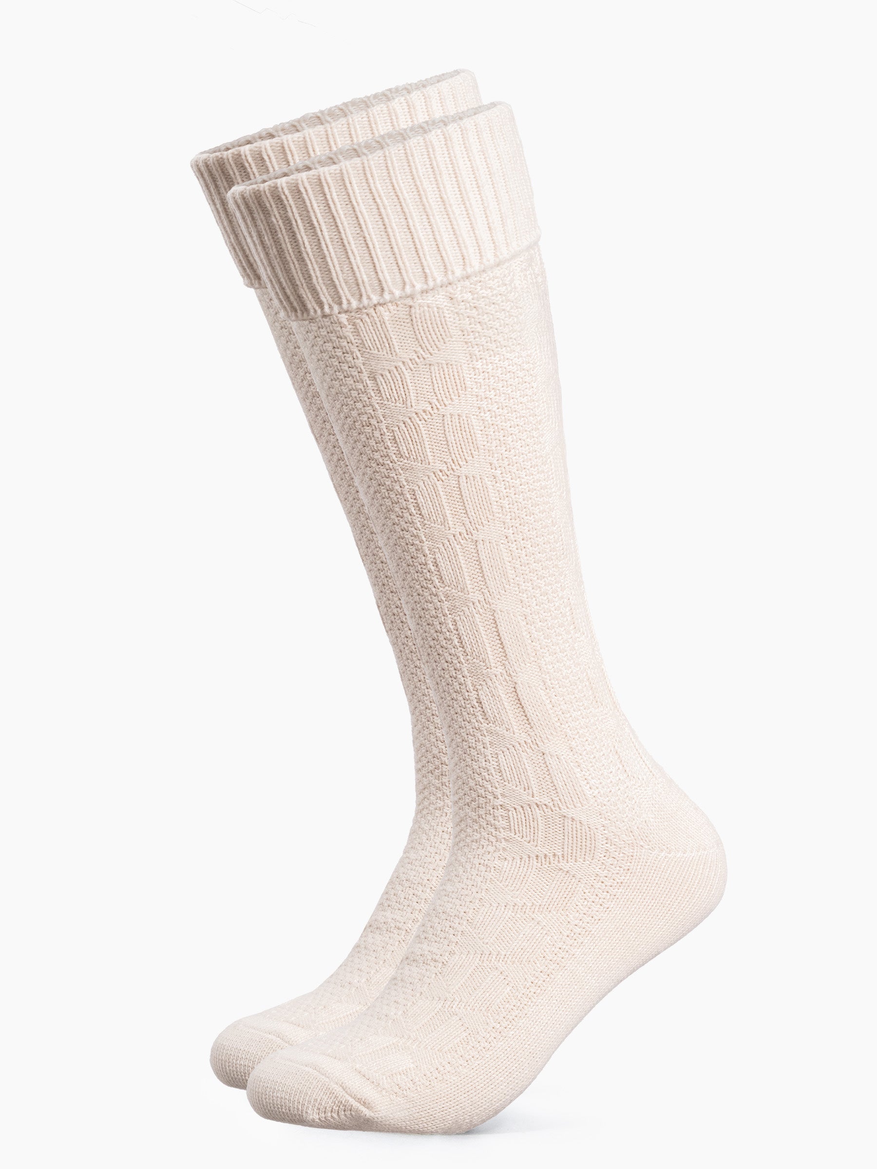 Trachtensocken mit Umschlag - Beige