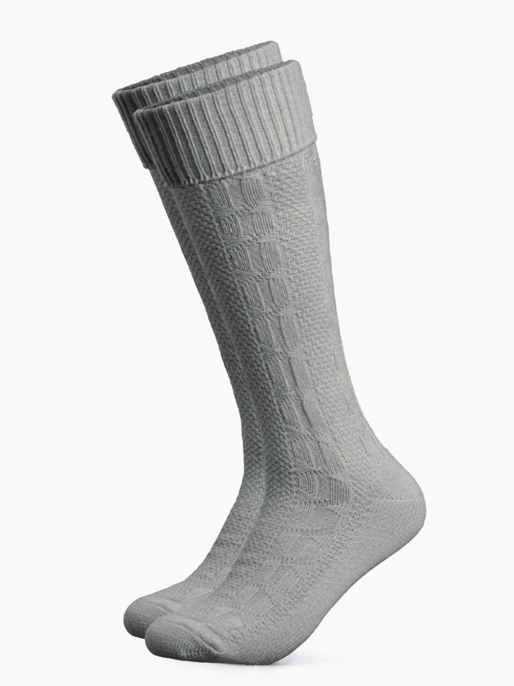 Trachtensocken mit Umschlag - Hellgrau