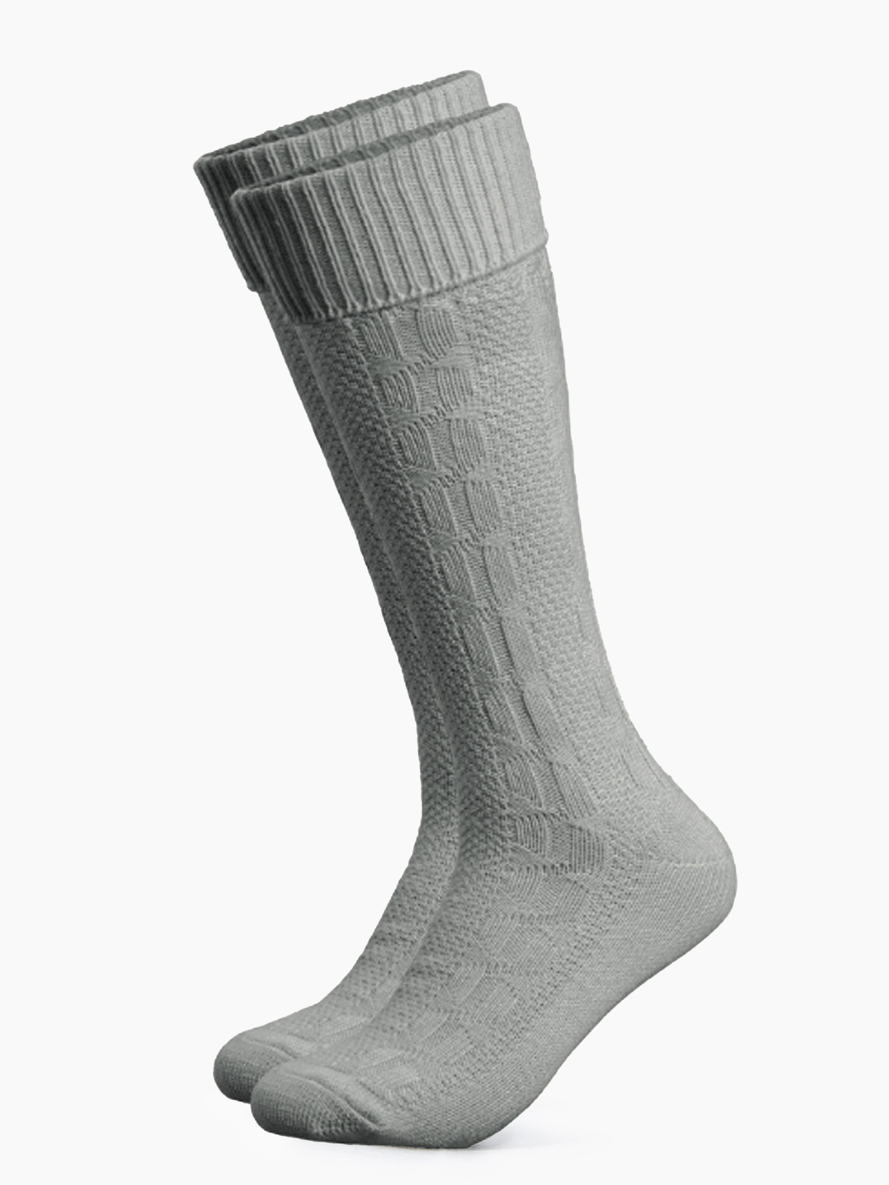 Trachtensocken mit Umschlag - Hellgrau