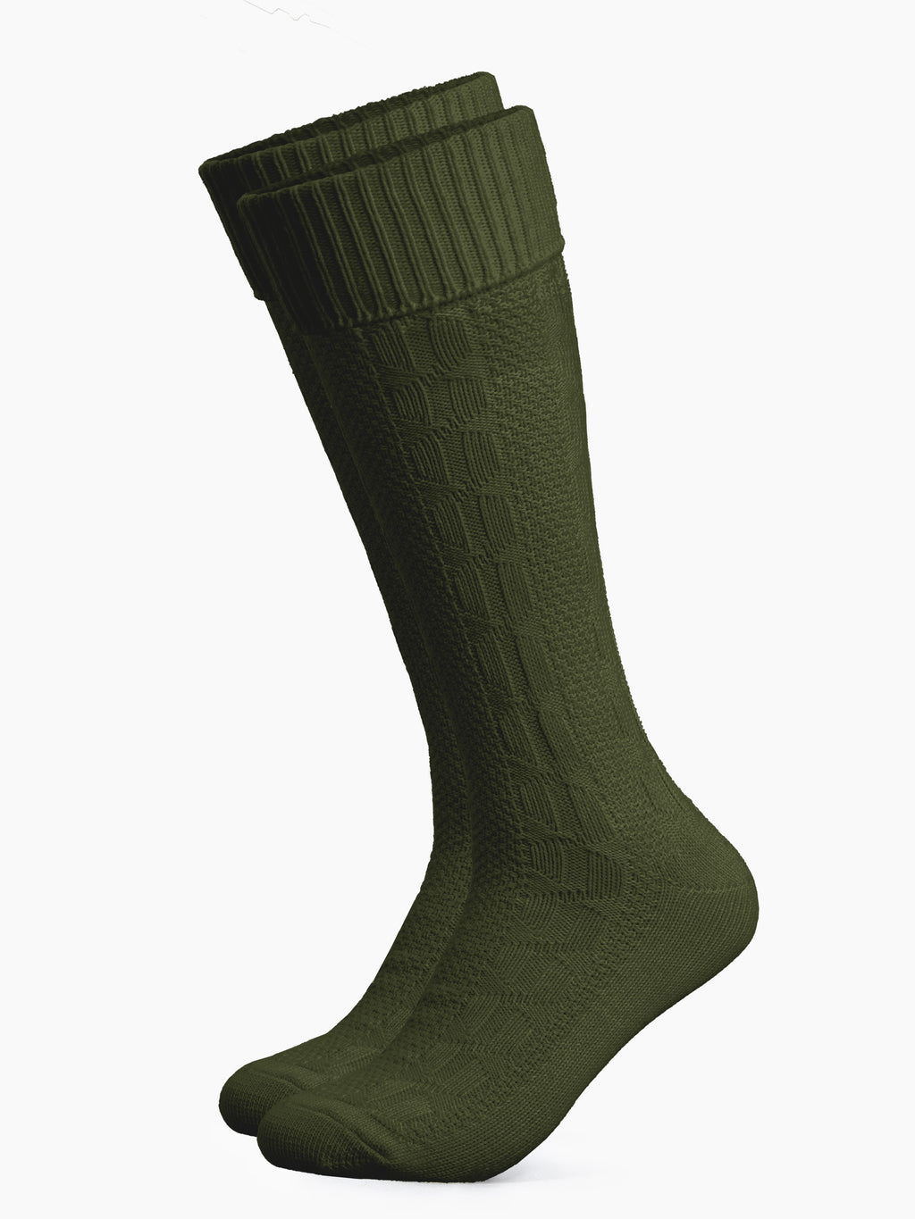 Trachtensocken mit Umschlag - Waldgrün