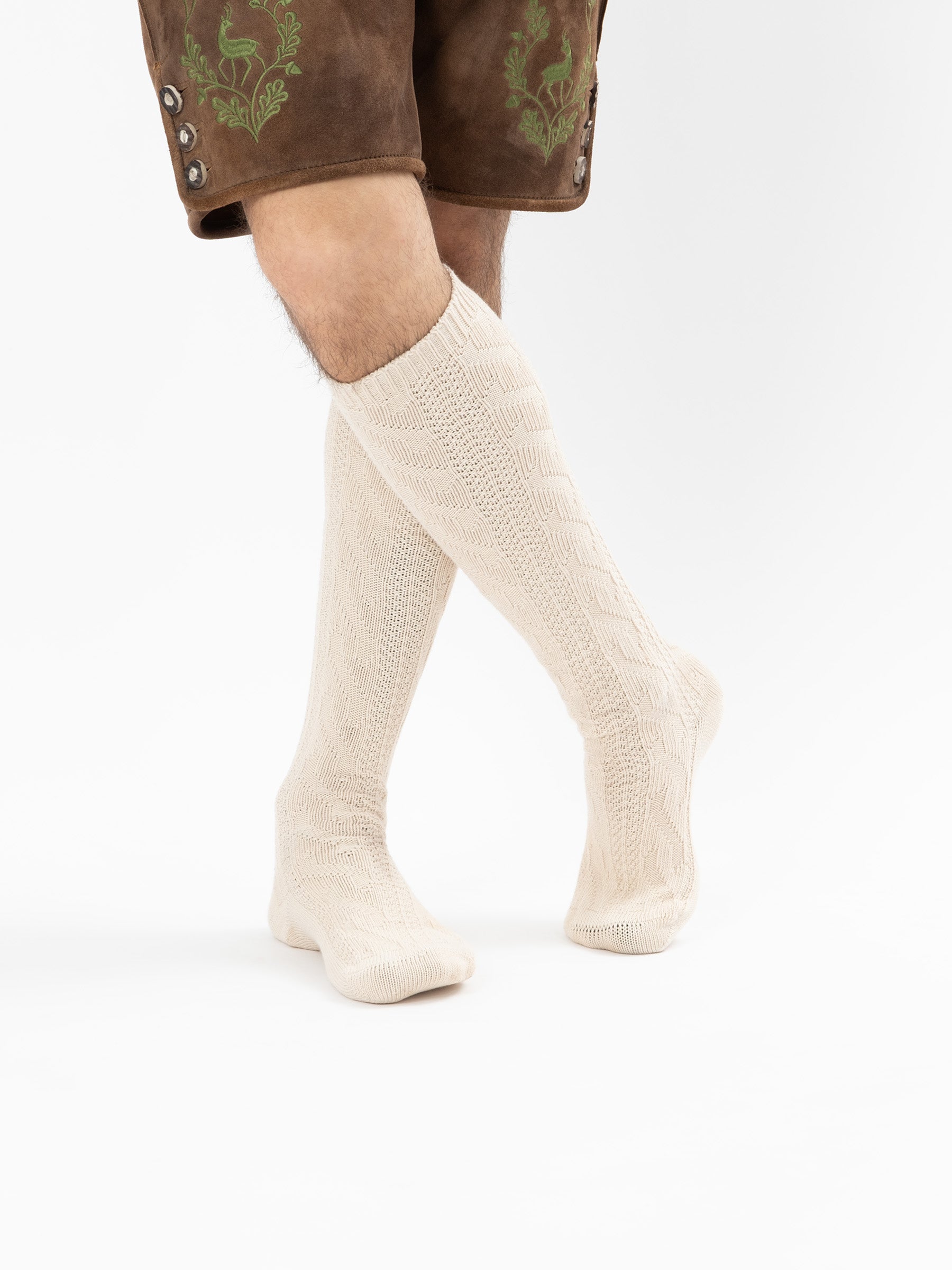 Trachtensocken lang - Beige - Detail