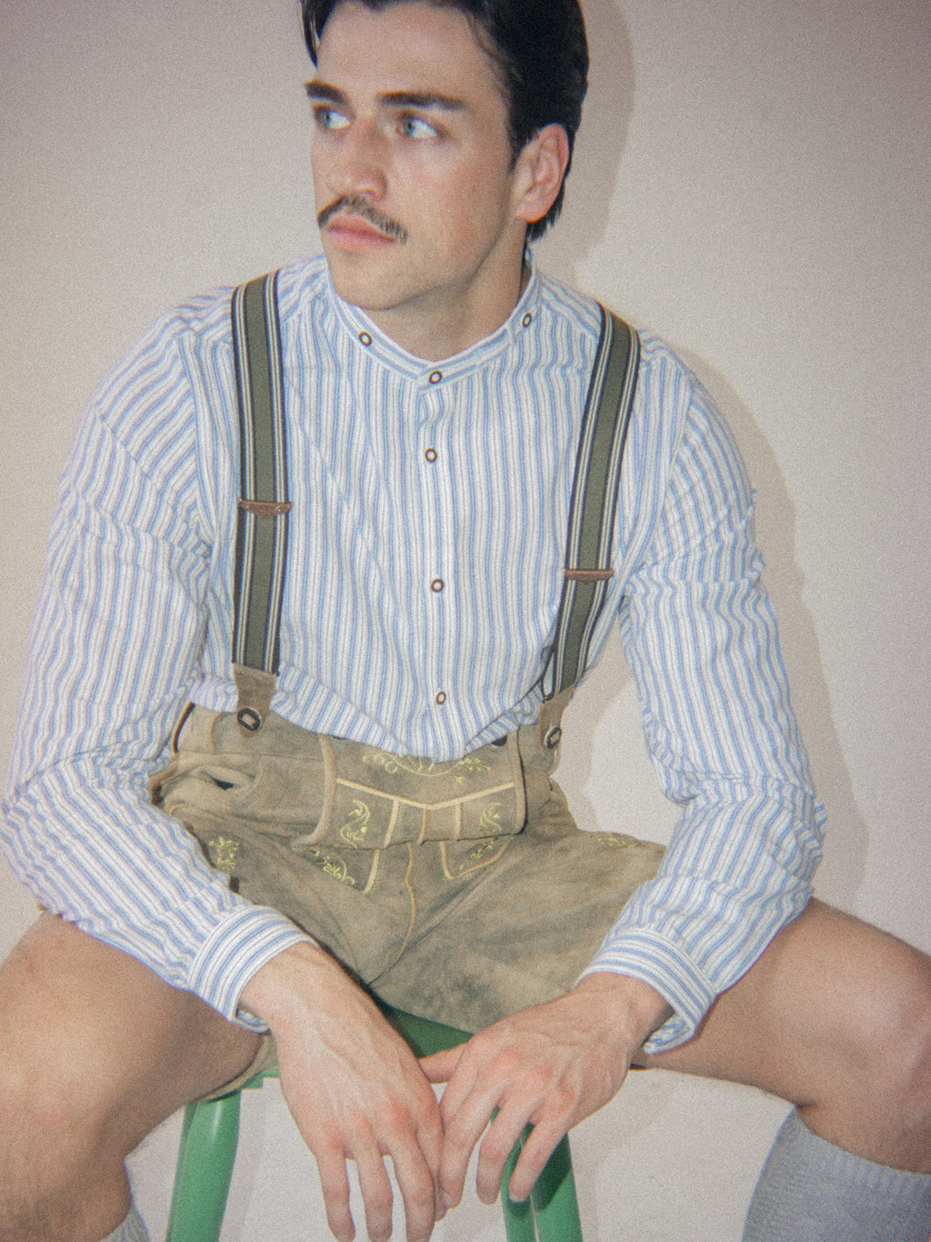 Trachtenhemd gestreift - Weiß-Blau - Outfit