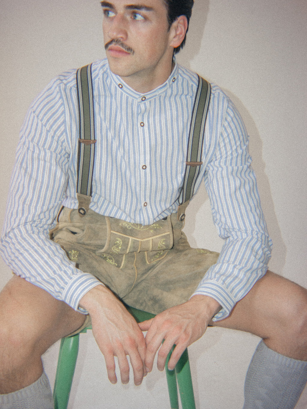 Lederhose kurz Ziegenleder - Hellbraun - Outfit