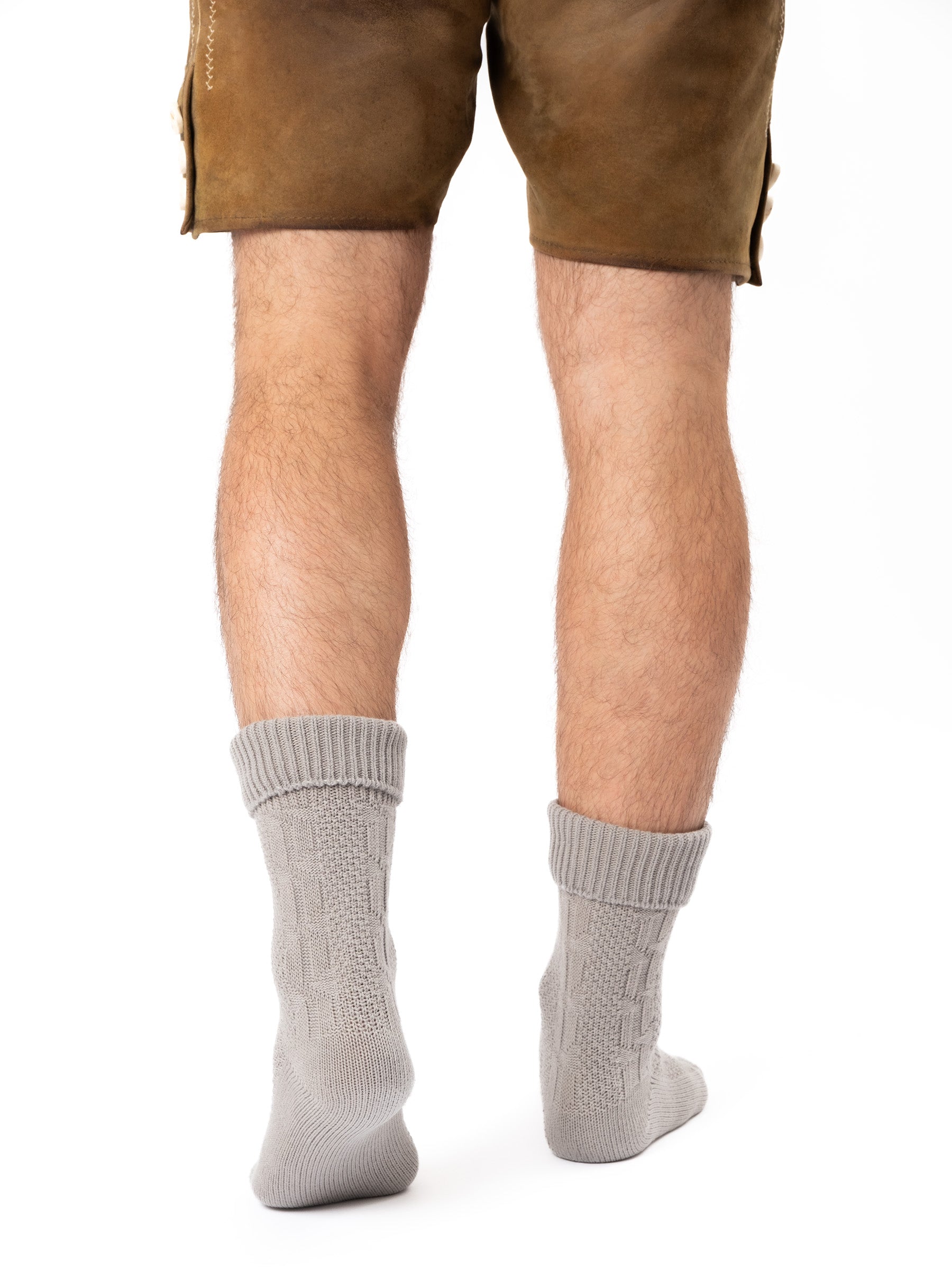 Trachtensocken kurz - Hellgrau - angezogen