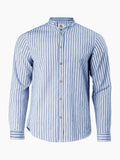 #farbe_WeissBlau Trachtenhemd gestreift - Weiß-Blau