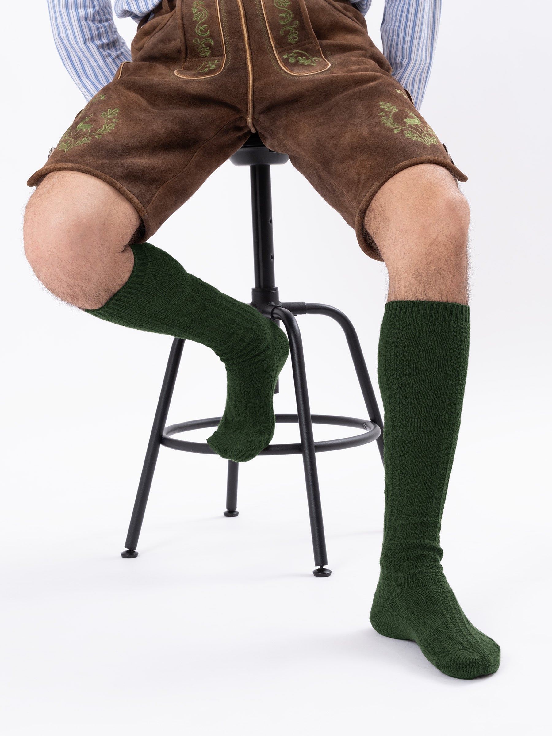 Trachtensocken lang - Waldgrün - Outfit
