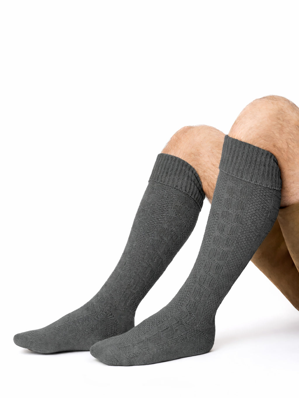 Trachtensocken mit Umschlag - Dunkelgrau - Nahaufnahme