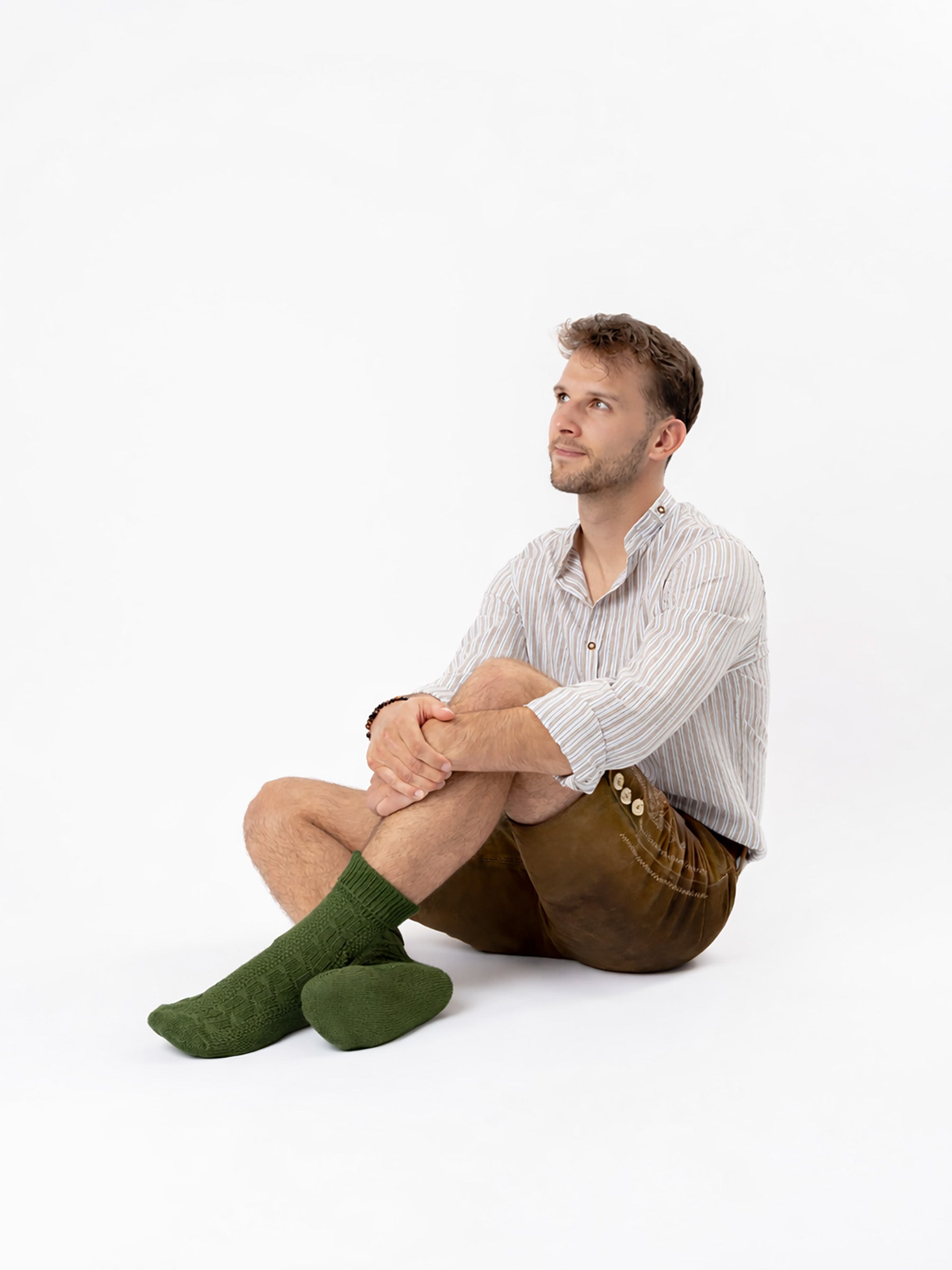Trachtensocken kurz - Waldgrün - Detail