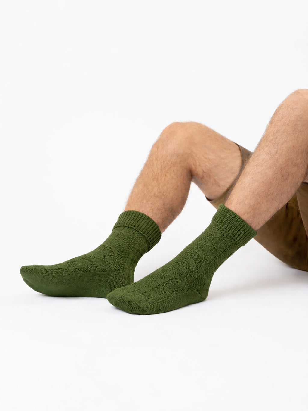 Trachtensocken kurz - Waldgrün - Nahaufnahme
