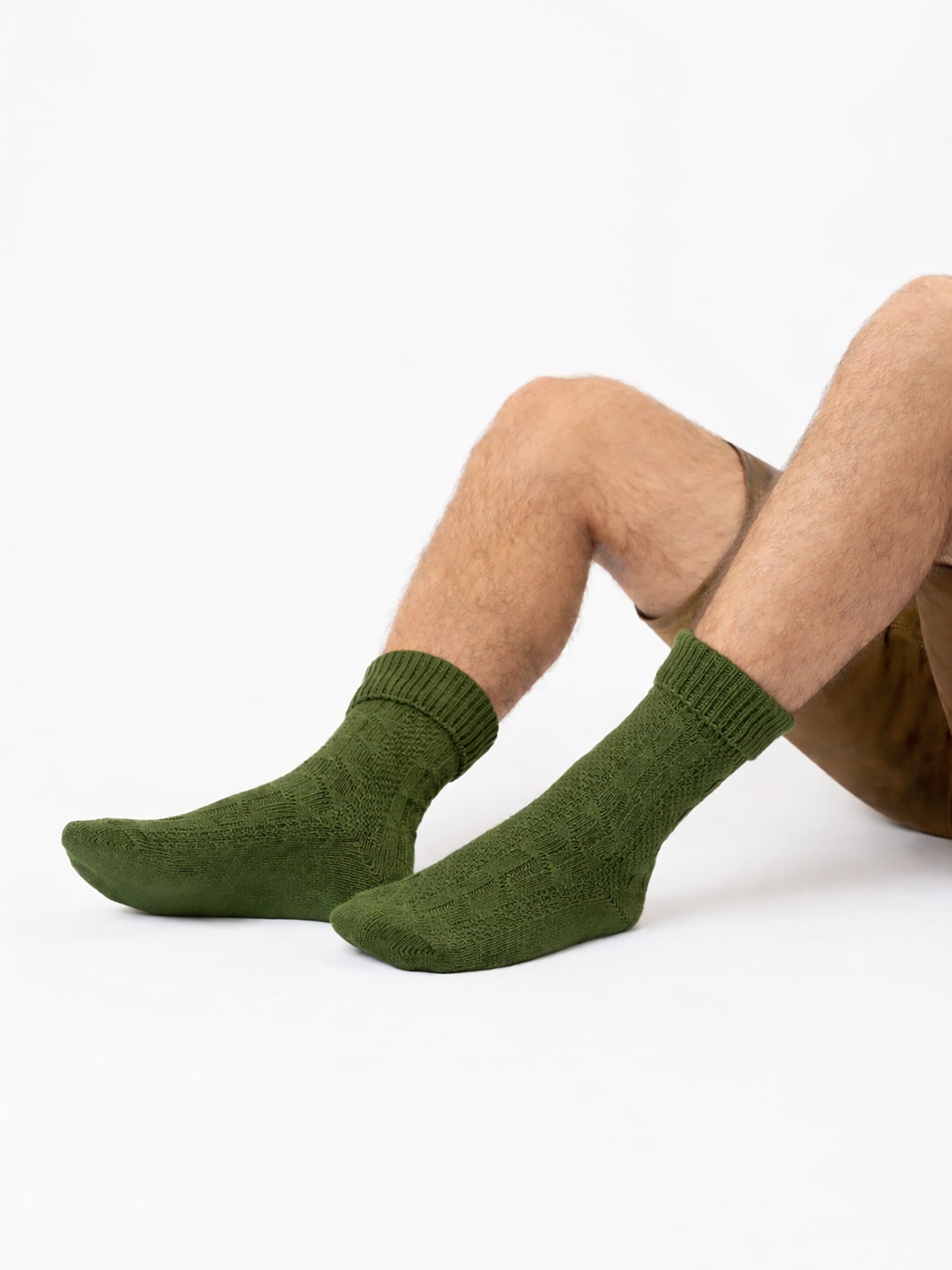 Trachtensocken kurz - Waldgrün - Nahaufnahme