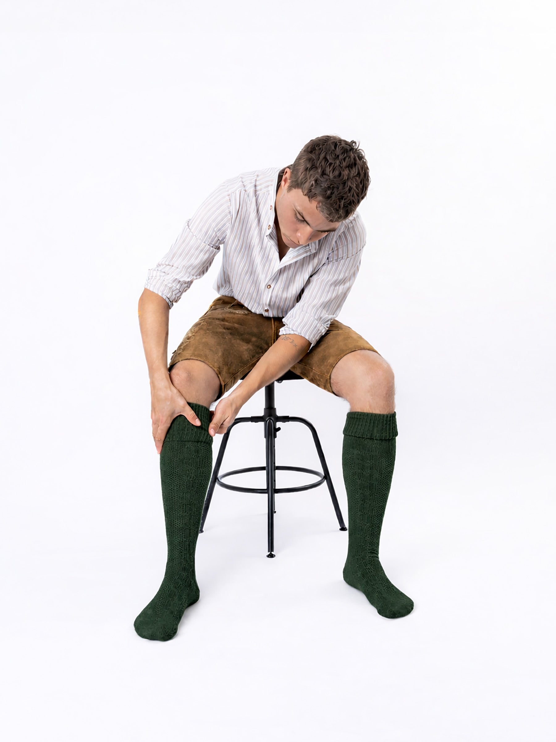 Trachtensocken mit Umschlag - Waldgrün - Outfitbild