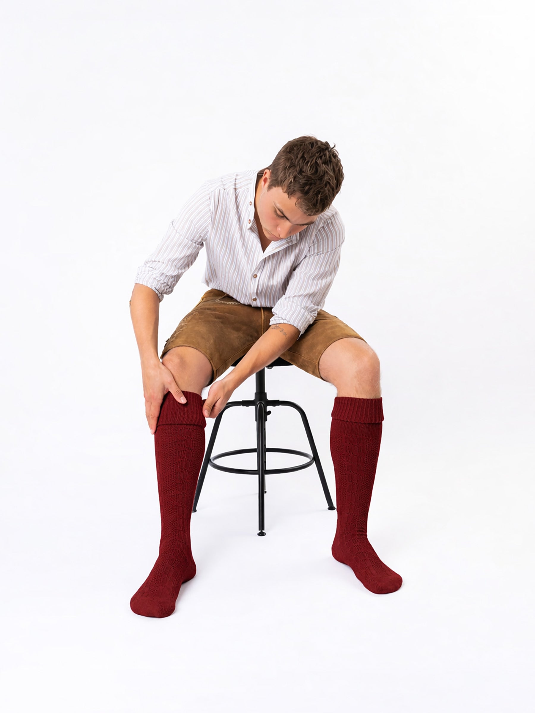 Trachtensocken mit Umschlag - Rot - Outfitbild